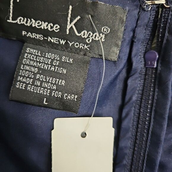 Lawrence Kazar Women's Lg blue Silk Beaded Skirt And Top formal wedding - Picture 3 of 16